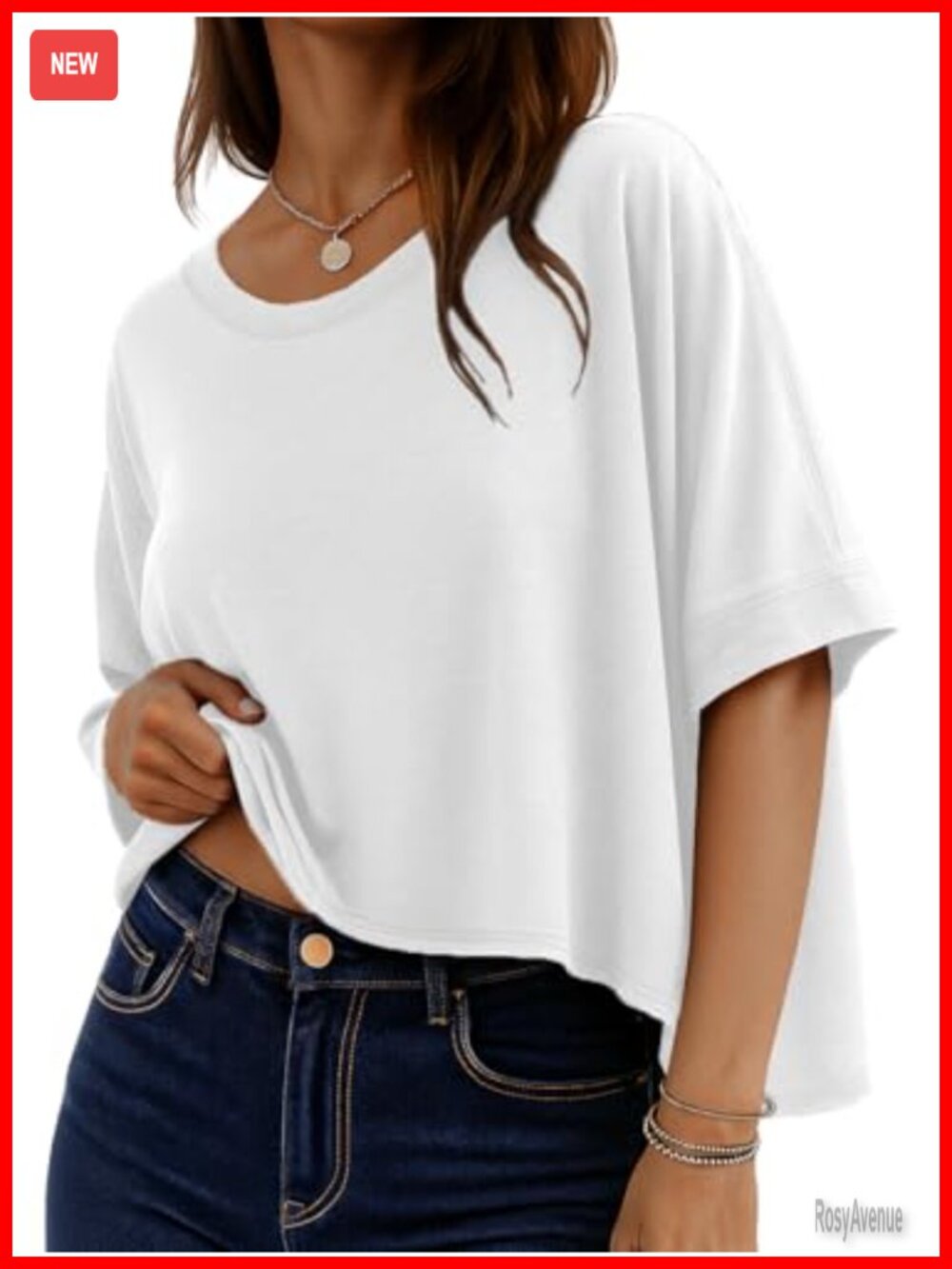 Oversized Half Sleeve Crop Top Soft Stretchy Summer